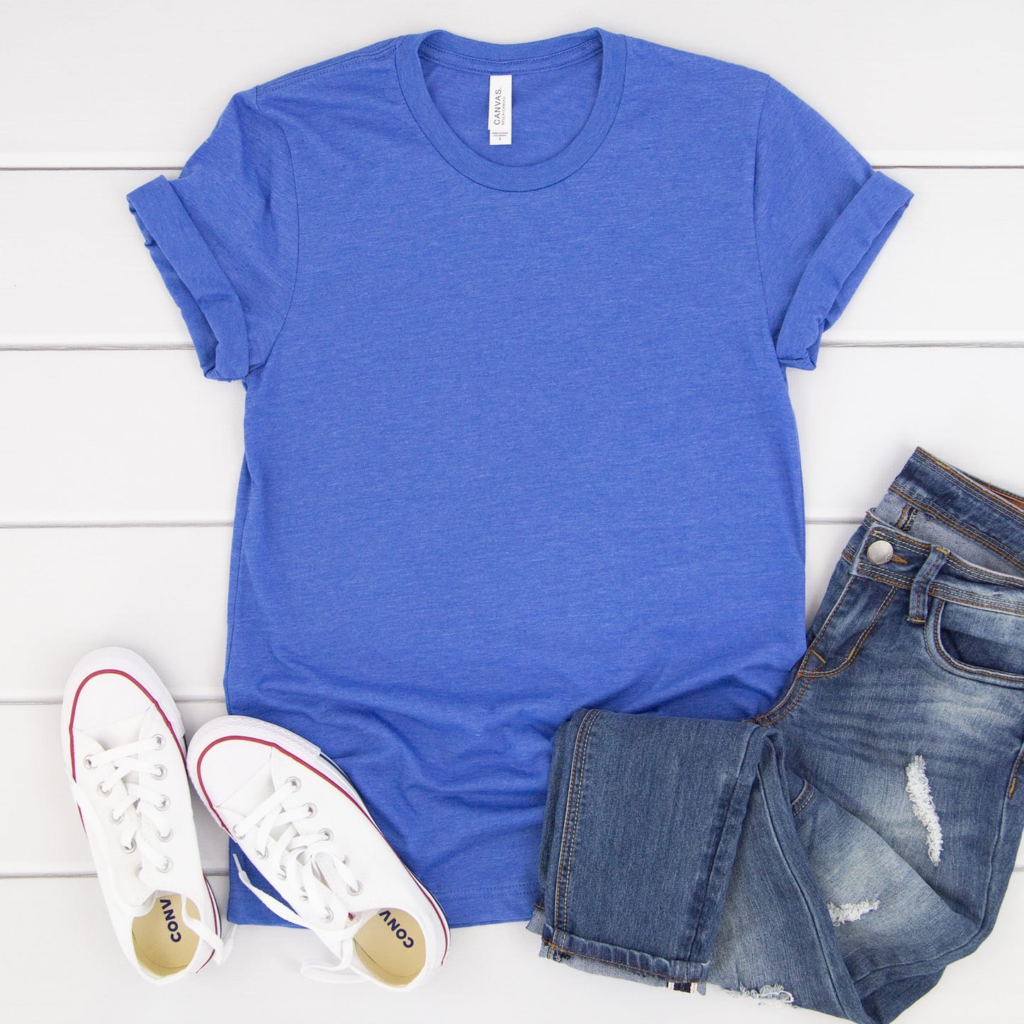 Heather True Royal Bella + Canvas Unisex Tee