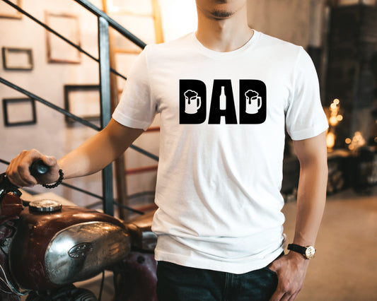 Dad with Beer Cutouts T-Shirt or Crew Sweatshirt