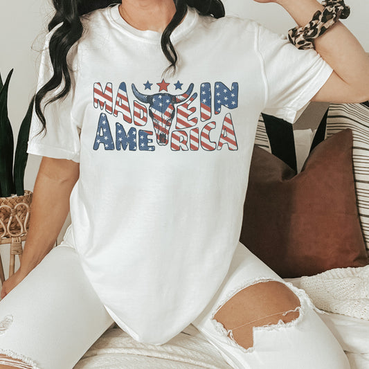 Made In America Bull T-Shirt or Crew Sweatshirt