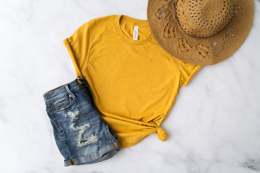 Heather Mustard Bella + Canvas Unisex Tees
