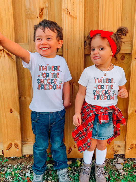 I'm Here For The Snacks & Freedom Tee/Bodysuit