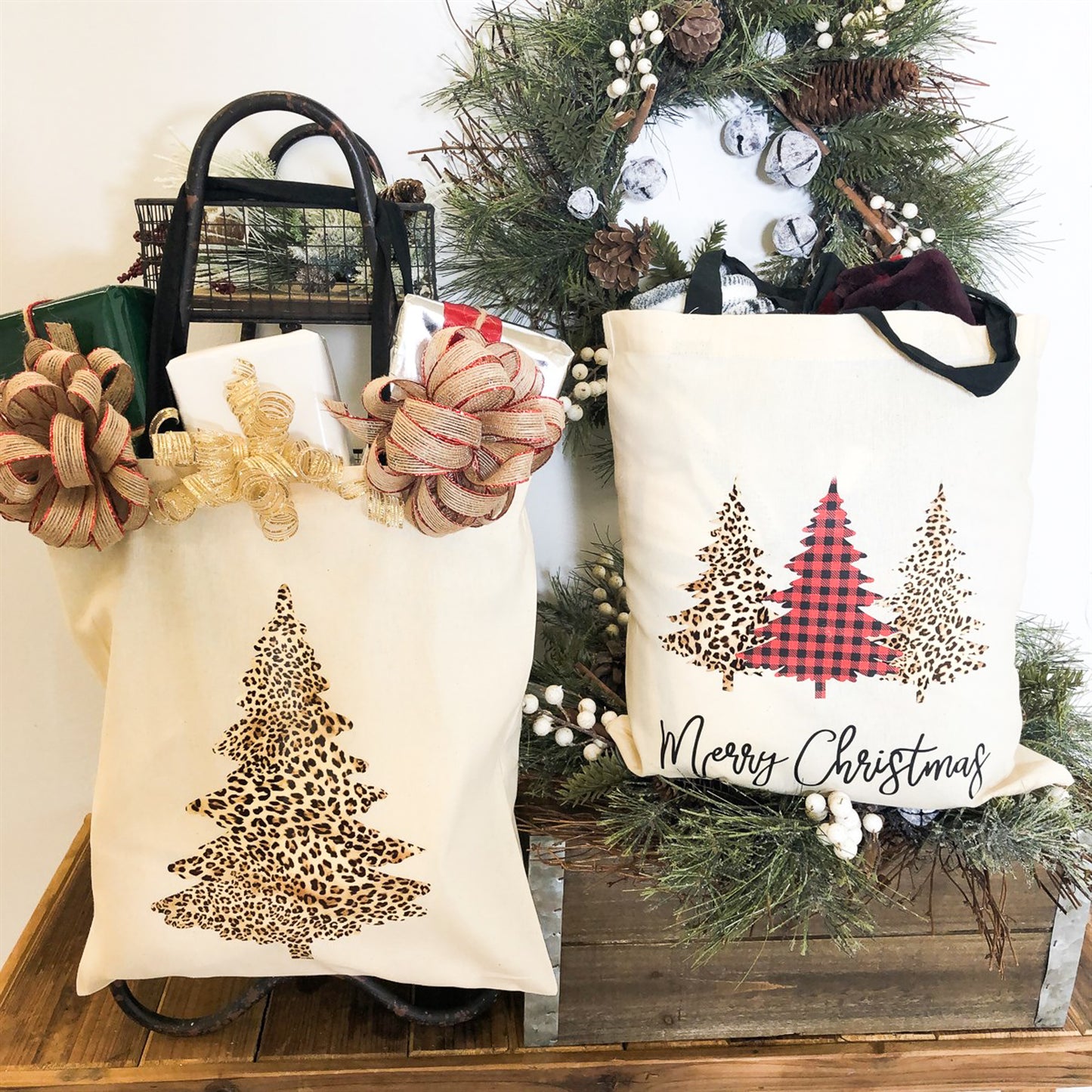 Cheetah Print Tree Tote Bag