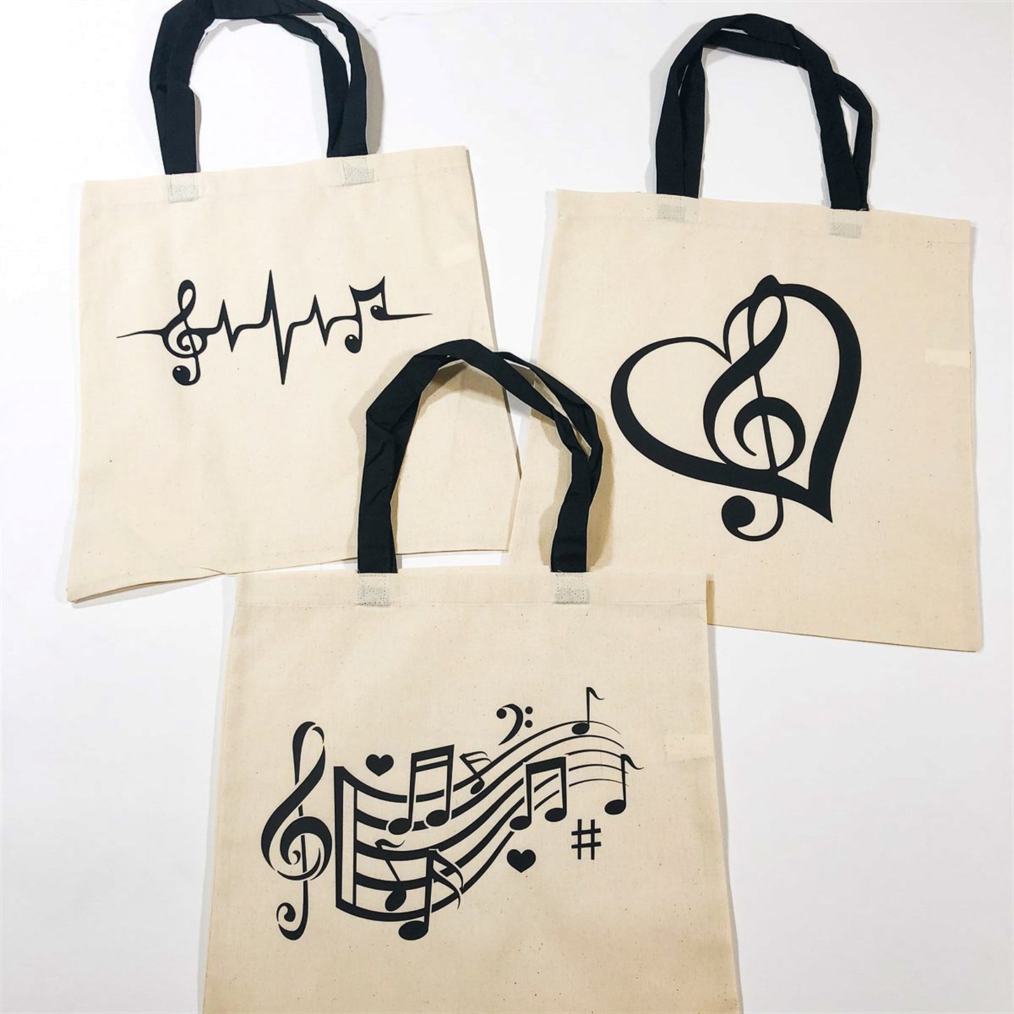 Musical Note In Heart Tote Bag