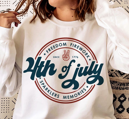 4th Of July Freedom Fireworks Sparklers Memories T-Shirt or Crew Sweatshirt