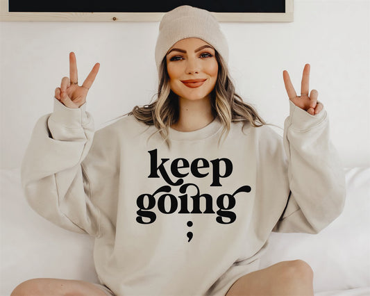Keep Going Semicolon Crew Sweatshirt