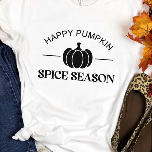 Happy Pumpkin Spice Season T-Shirt or Crew Sweatshirt