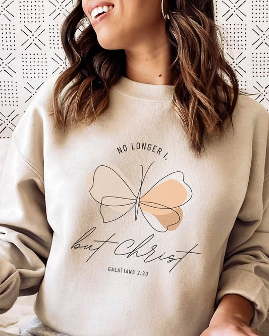 No Longer I But Christ Galations 2:20 Crew Sweatshirt
