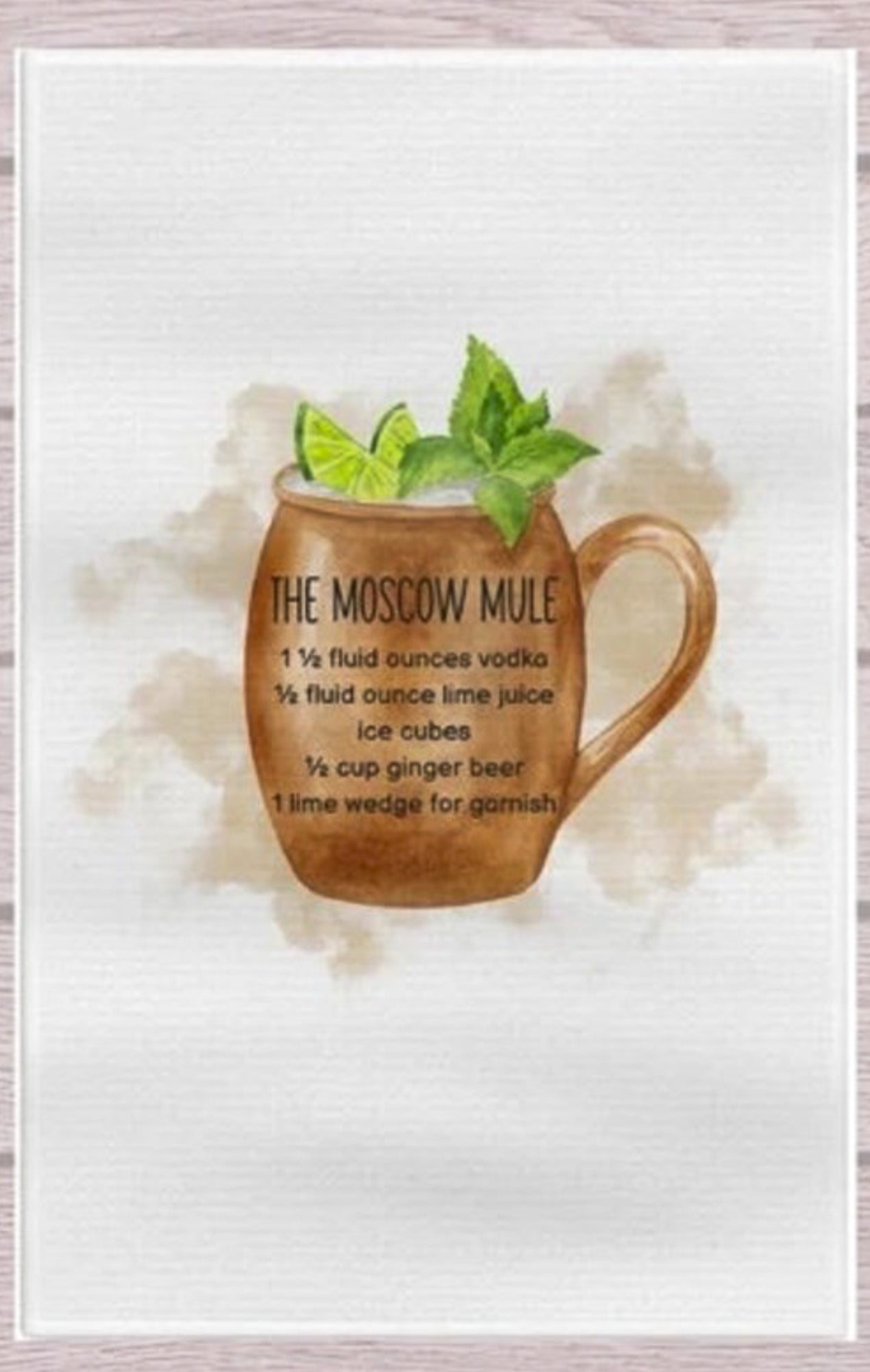 Moscow Mule Recipe Towel Kitchen Towels Bar Towels Dish 