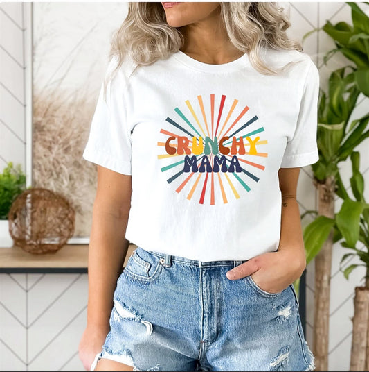 Crunchy Mama In Colorful Circle Tee