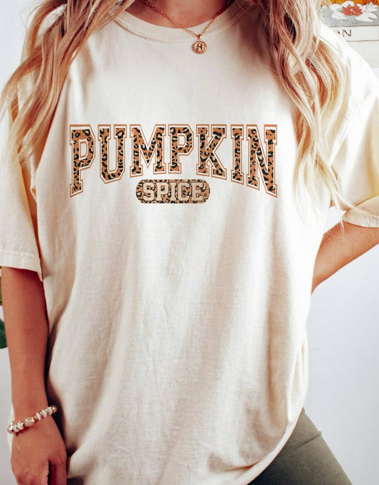 Pumpkin Spice Leopard Print T-Shirt or Crew Sweatshirt