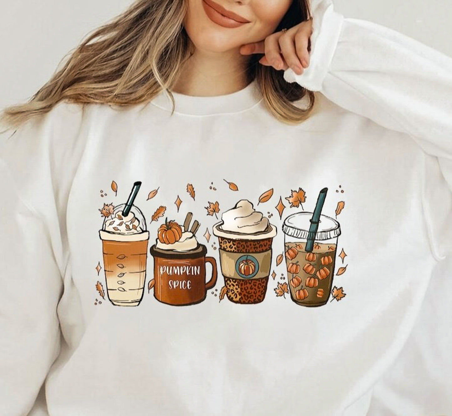 *4 Fall Drinks T-Shirt or Crew Sweatshirt