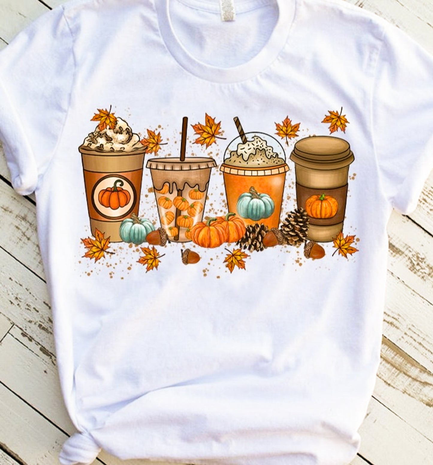 4 Fall Drinks T-Shirt or Crew Sweatshirt
