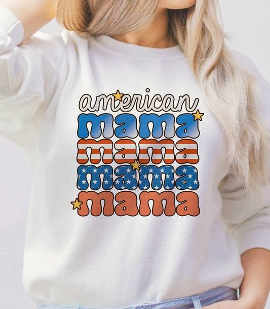 American Mama (Stacked) T-Shirt or Crew Sweatshirt