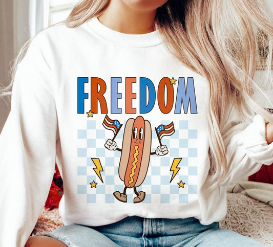 Freedom With Hotdog T-Shirt or Crew Sweatshirt