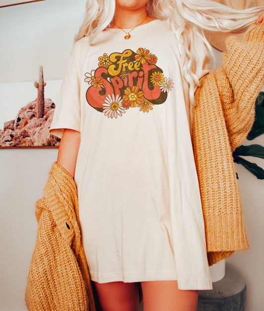 *Free Spirit Retro T-Shirt or Crew Sweatshirt