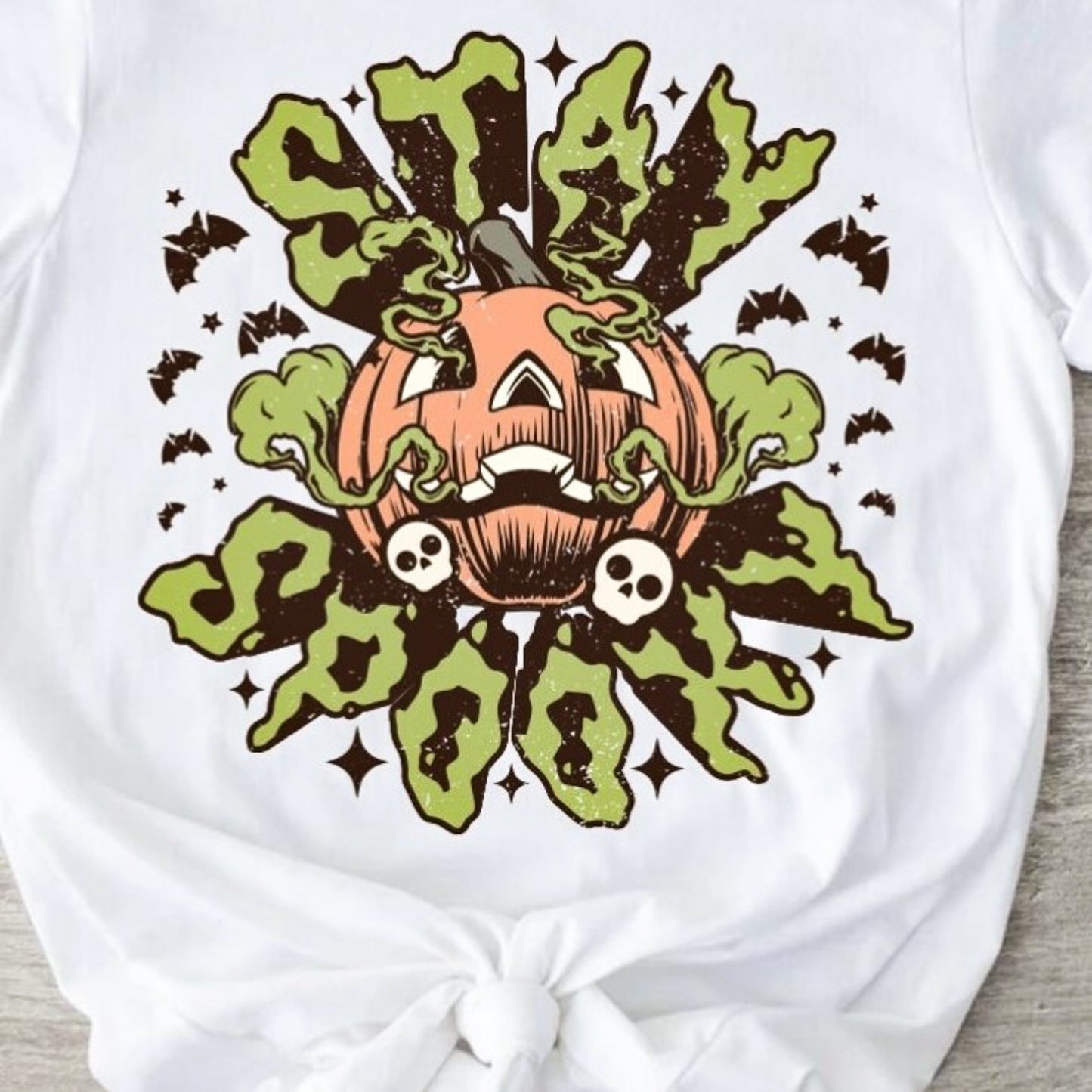 Stay Spooky Pumpkin & Skeletons Tee