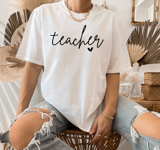 Teacher With Heart T-Shirt or Crew Sweatshirt