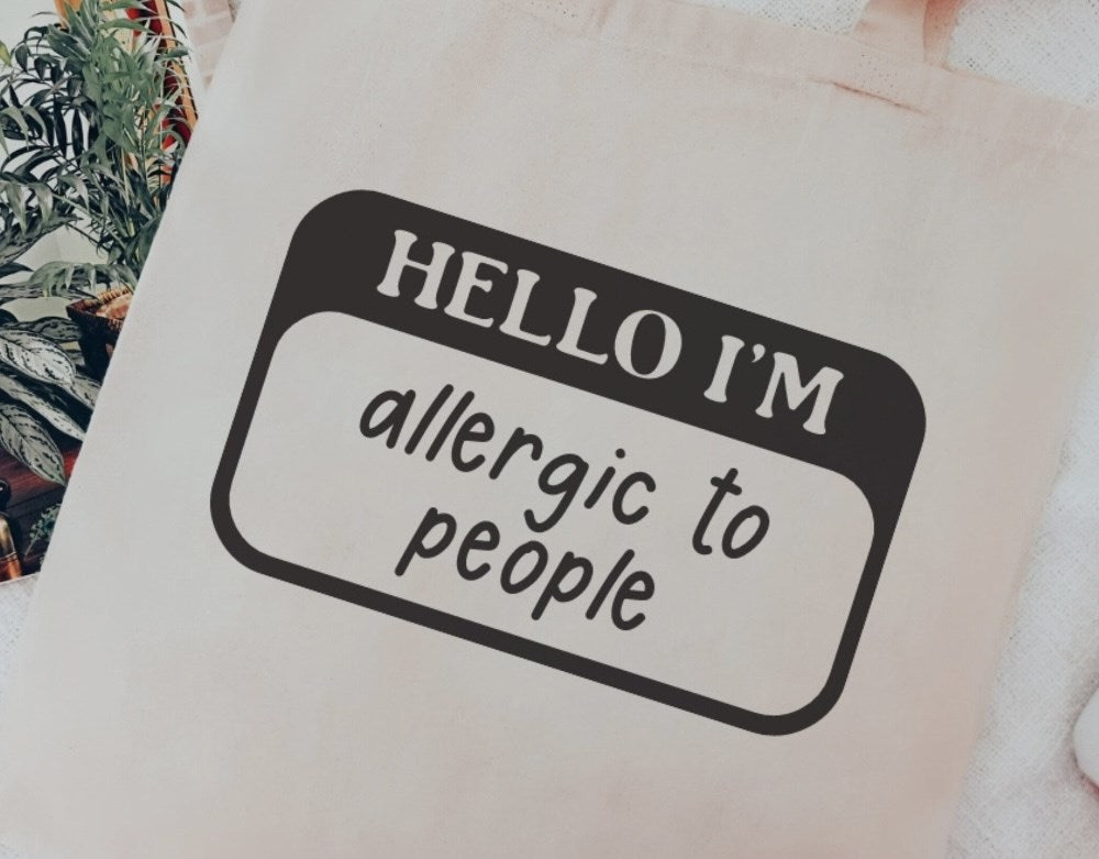 Hello Tag Personalized Canvas Bags