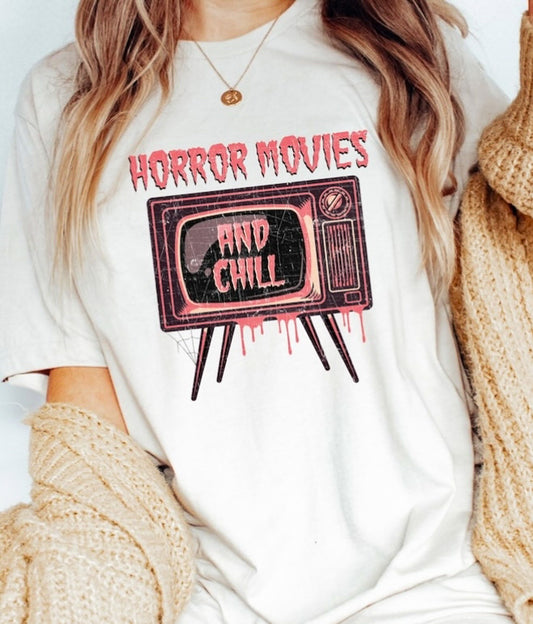 Horror Movies And Chill T-Shirt or Crew Sweatshirt