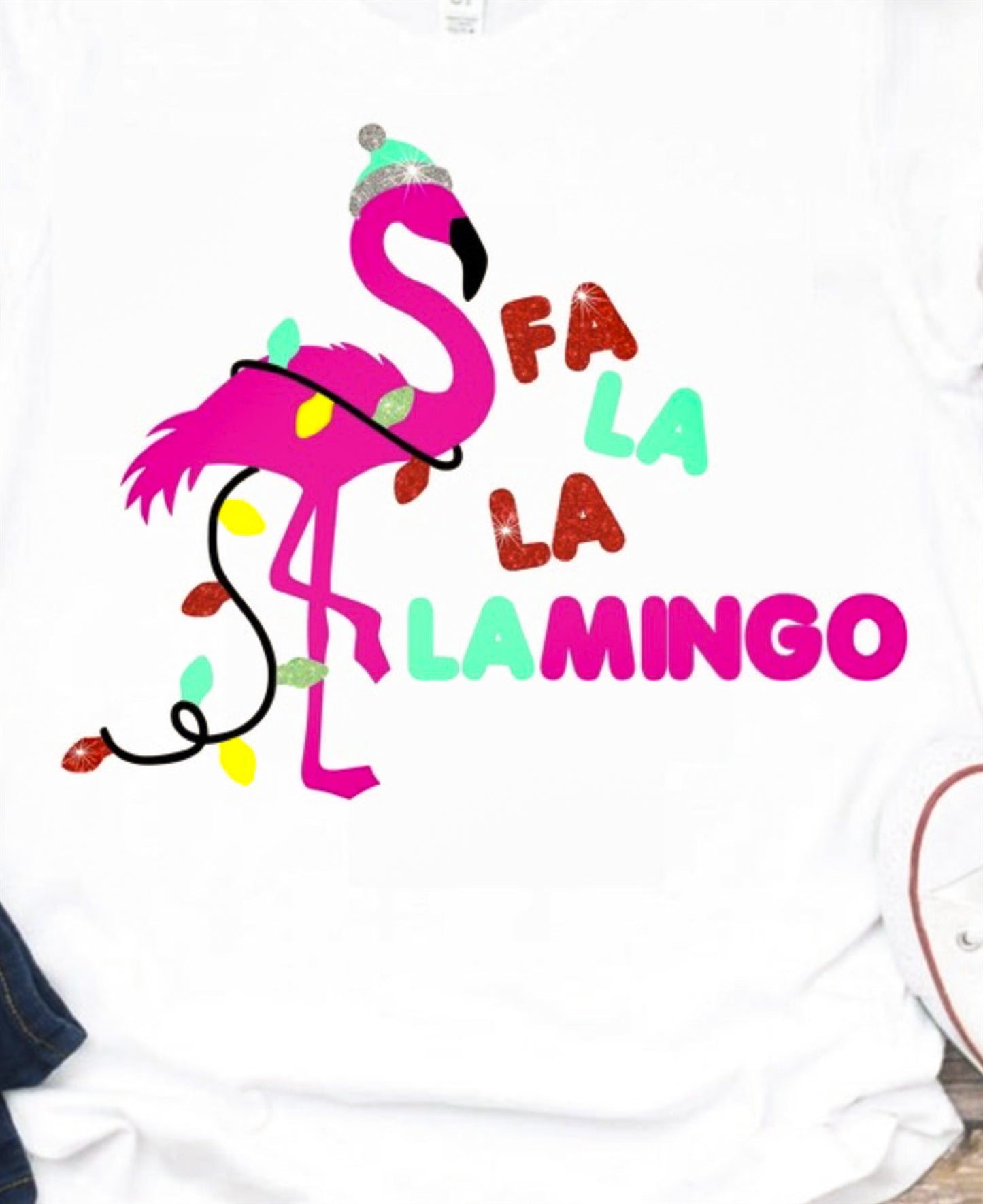 Fa La La La Mingo With Christmas String Lights Tee
