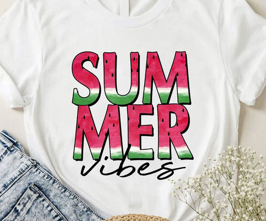 Summer Vibes (Watermelon Print) T-Shirt or Crew Sweatshirt
