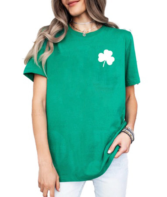 White Shamrock Pocket Logo Tee