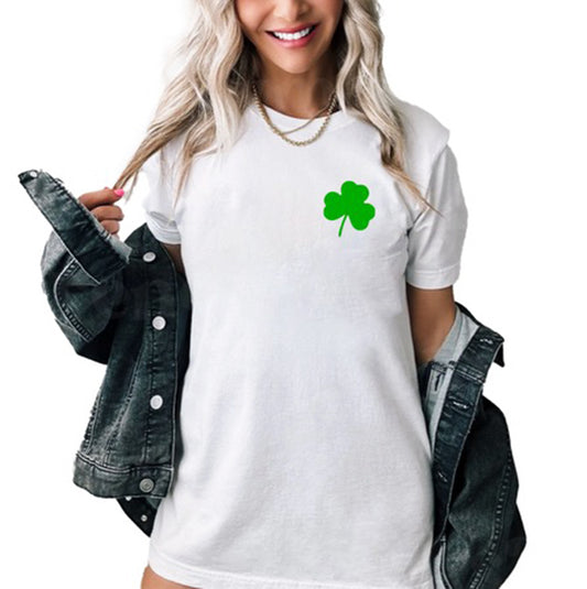 Green Shamrock Pocket Logo Tee