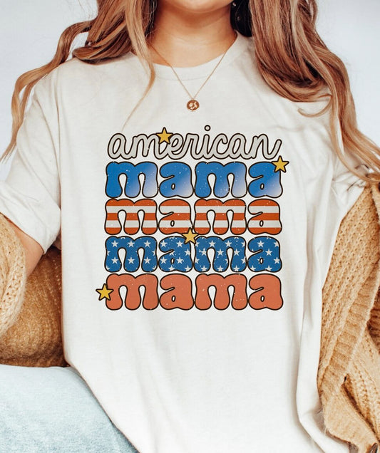American Mama (Stacked) T-Shirt or Crew Sweatshirt