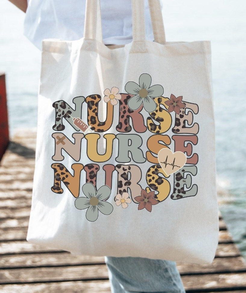 Leopard Print Nurse Nurse Nurse Tote