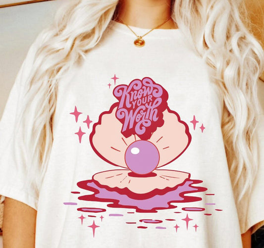 Know Your Worth Pearl Tee