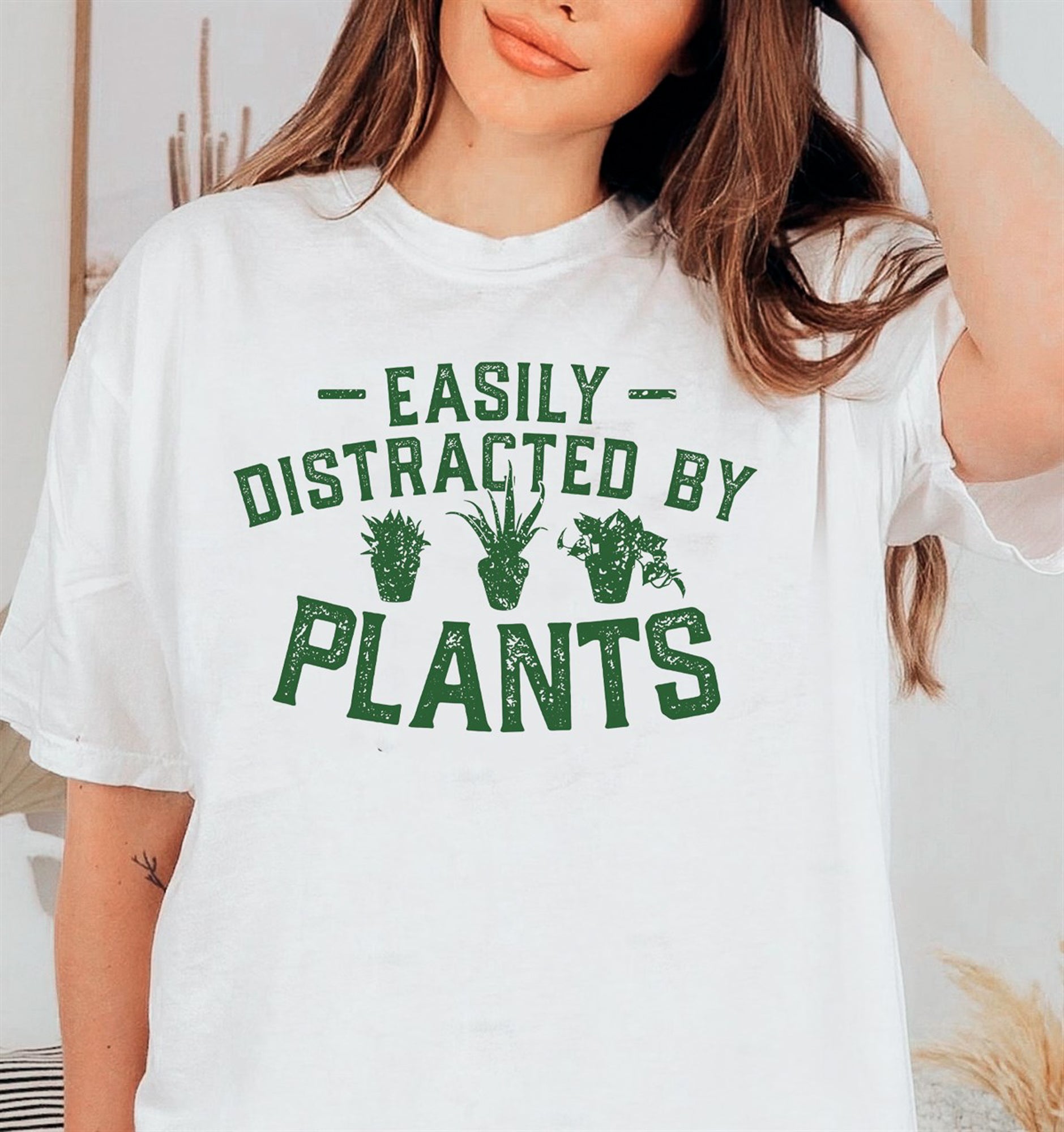 Easily Distracted By Plants T-Shirt or Crew Sweatshirt – Elle & Emmy