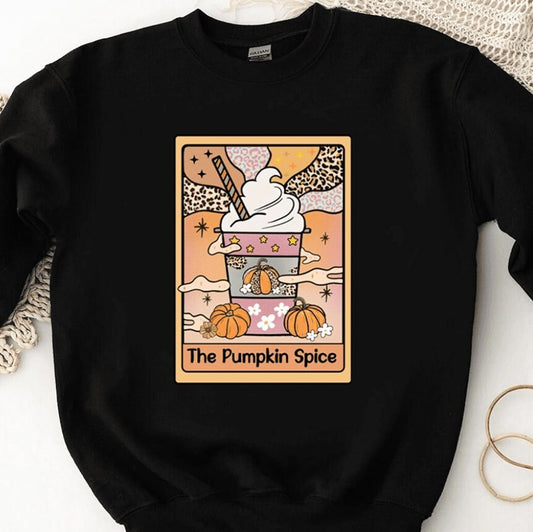 The Pumpkin Spice Tarot Card T-Shirt or Crew Sweatshirt