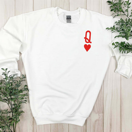 Queen of Hearts Pocket Logo Crew Sweatshirt