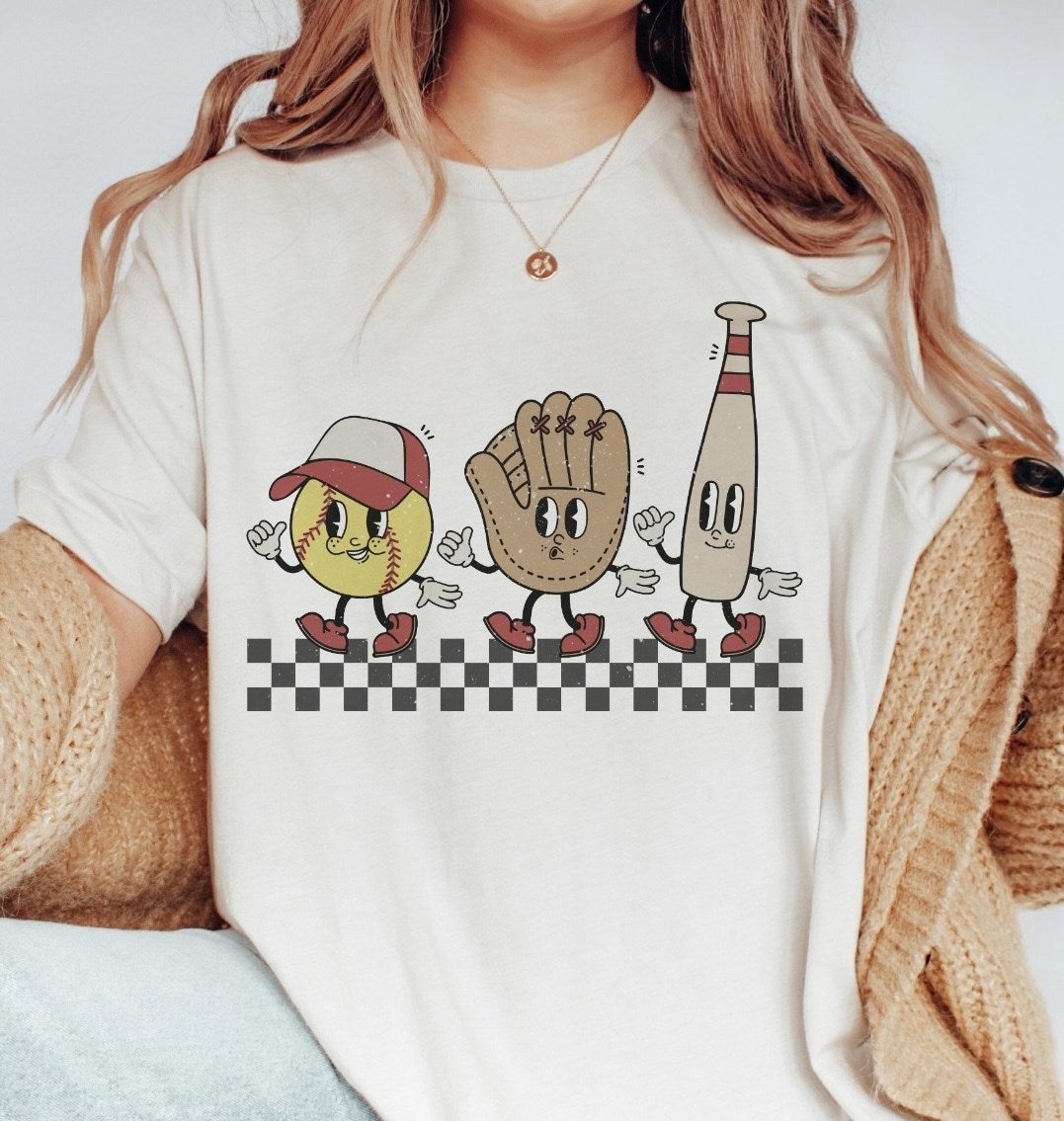 Softball Glove & Bat Tee