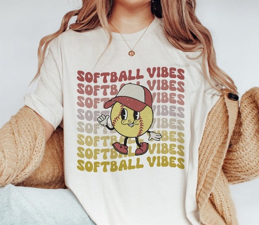 *Softball Vibes (Stacked) Tee