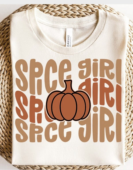 Spice Girl (Wavy Stacked) With Pumpkin T-Shirt or Crew Sweatshirt