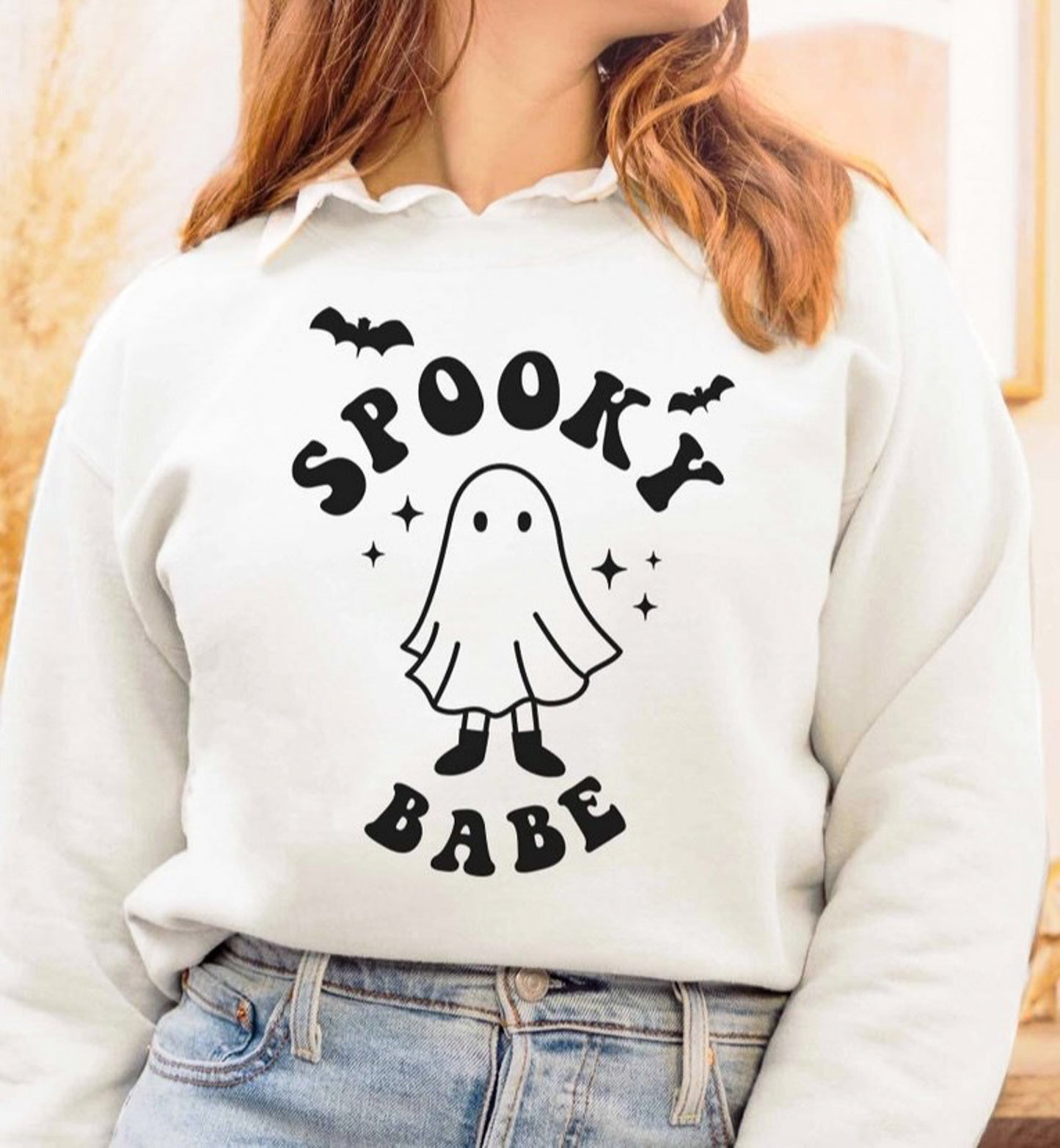 Spooky Babe Ghost T-Shirt or Crew Sweatshirt
