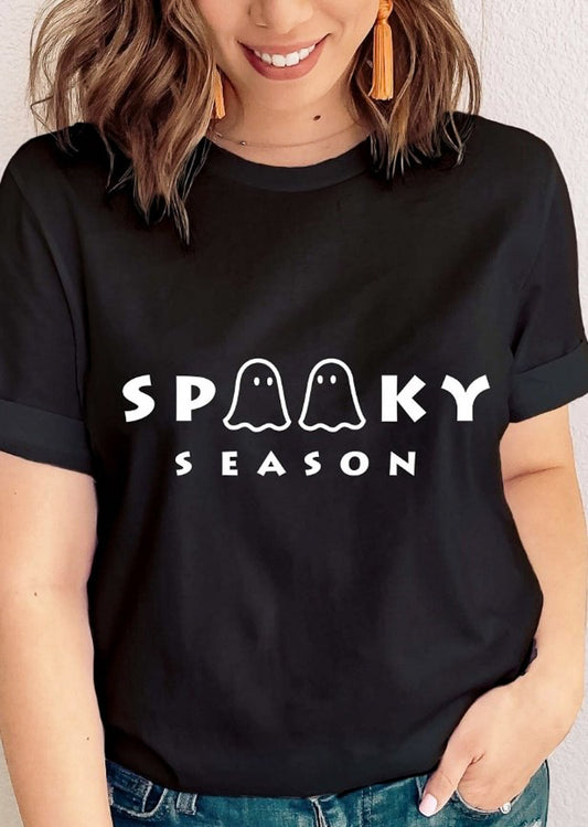 Spooky Season With 2 Ghosts T-Shirt or Crew Sweatshirt