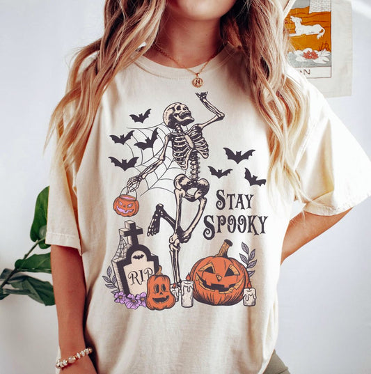 Stay Spooky Dancing Skeleton T-Shirt or Crew Sweatshirt