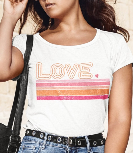 Love With Stripes Retro Tee