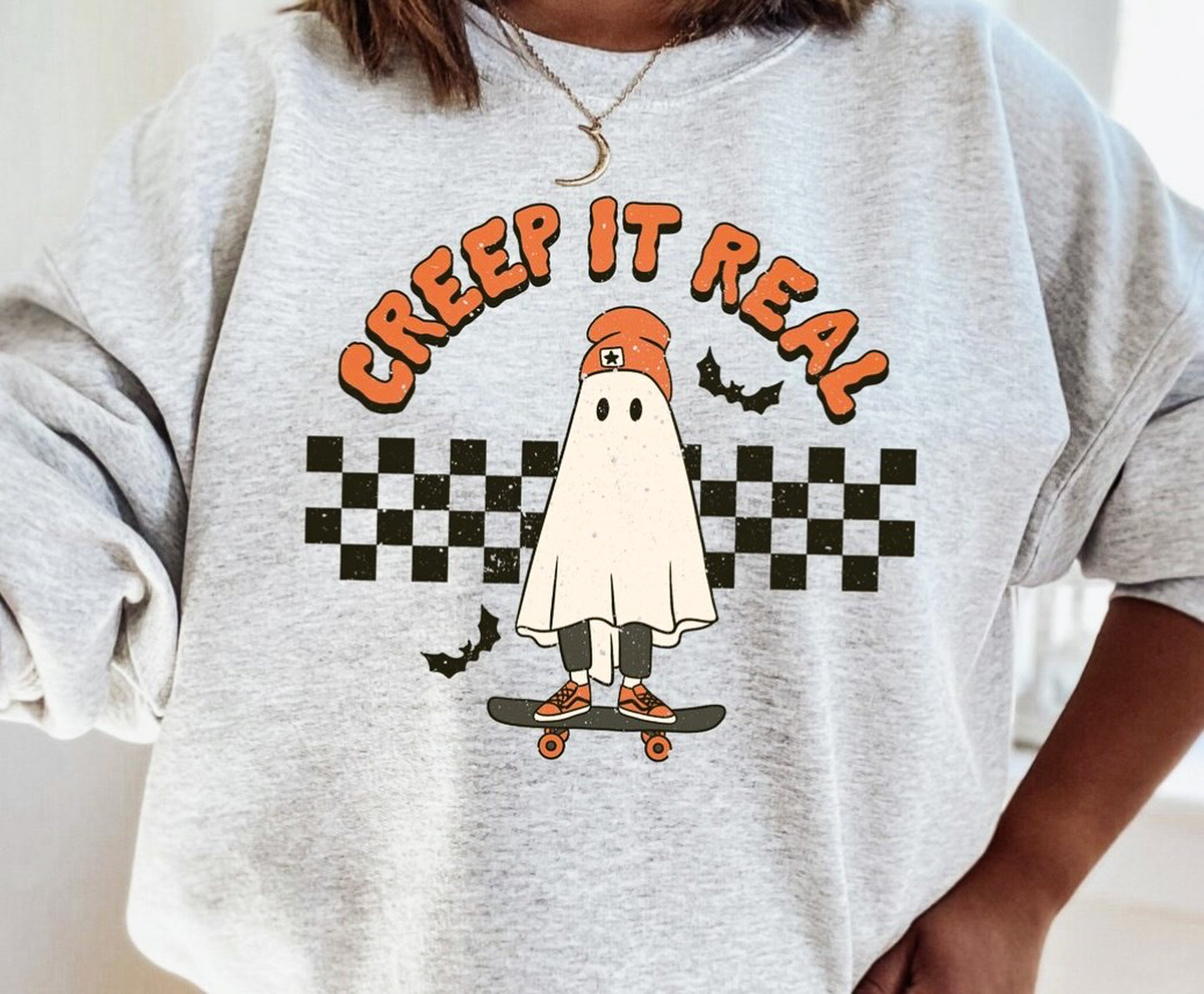 *Creep It Real Skateboarding Ghost T-Shirt or Crew Sweatshirt