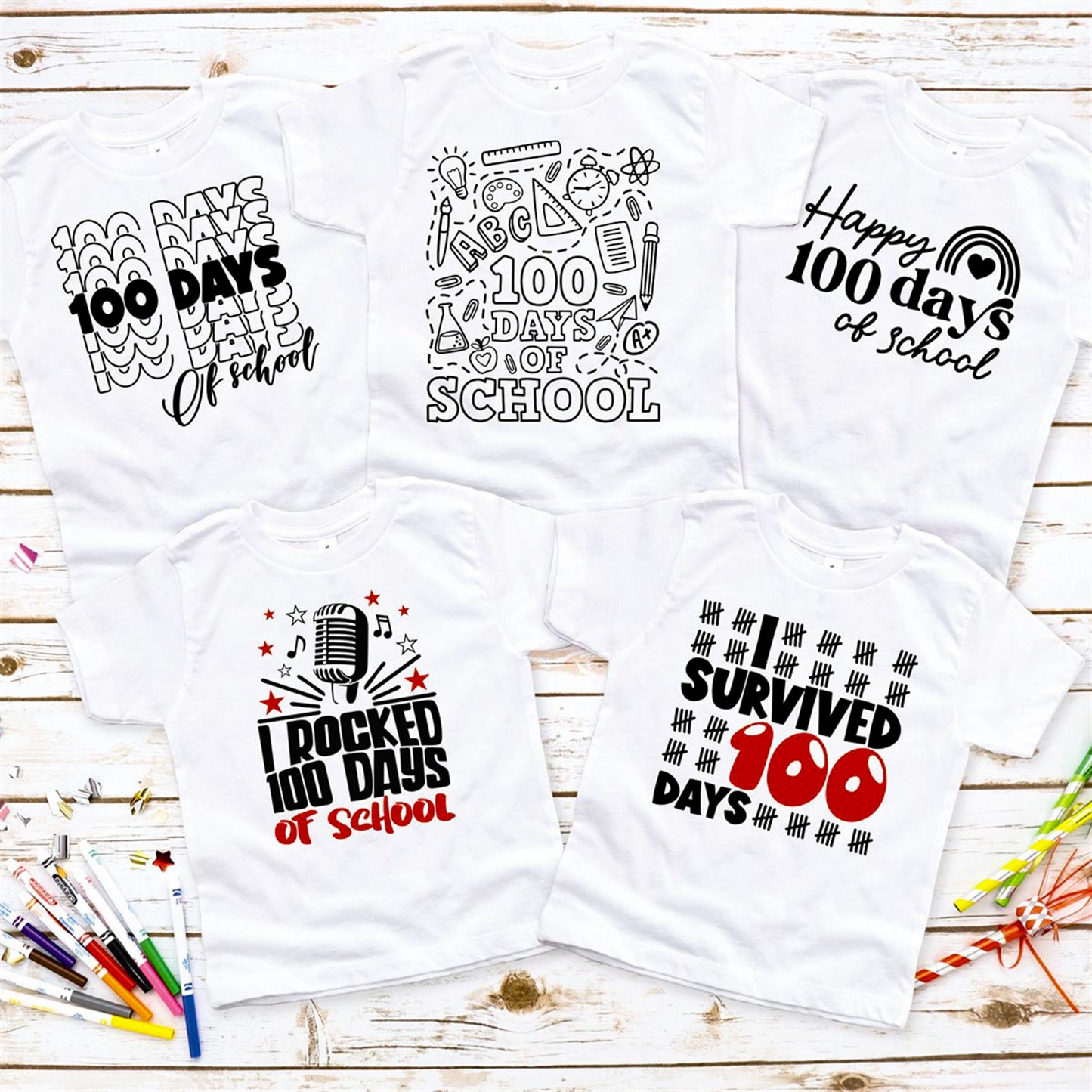 100 Days Of School Art Tee