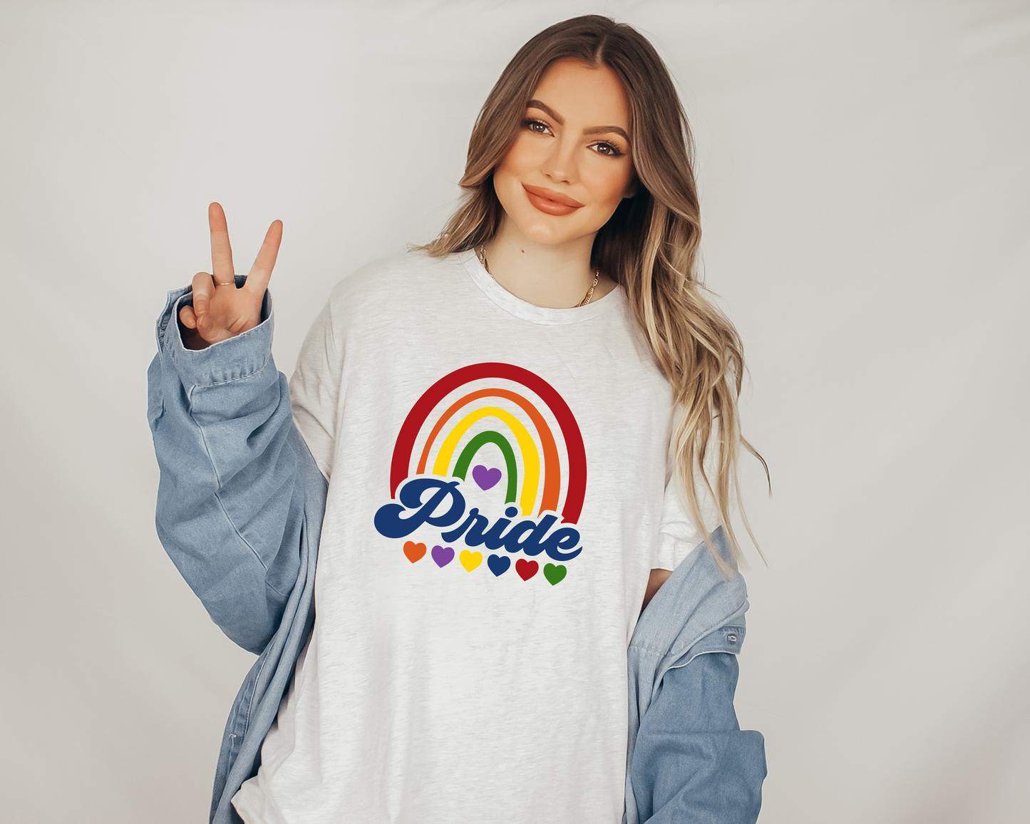 Pride Rainbow With Hearts Tee