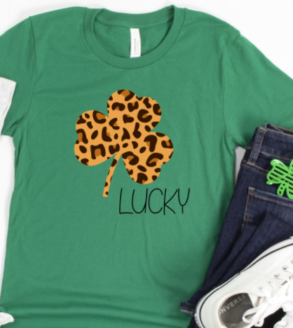 Leopard Print Shamrock Tee