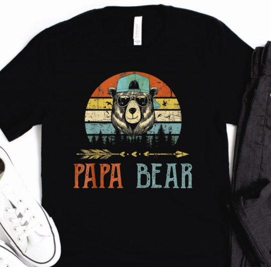Vintage Papa Bear T-Shirt or Crew Sweatshirt