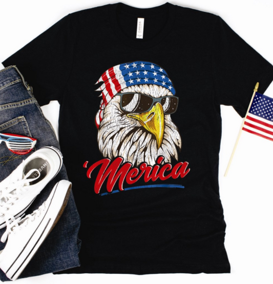 Merica With Eagle T-Shirt or Crew Sweatshirt