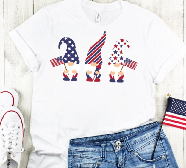 Patriotic Gnomes T-Shirt or Crew Sweatshirt