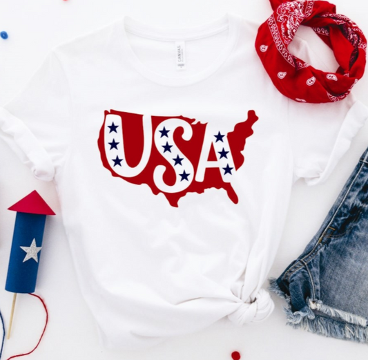 United States Outline T-Shirt or Crew Sweatshirt