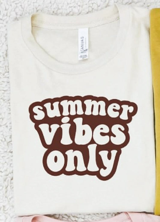 Summer Vibes Only Retro T-Shirt or Crew Sweatshirt
