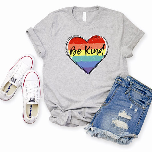 Be Kind In Rainbow Heart Tee